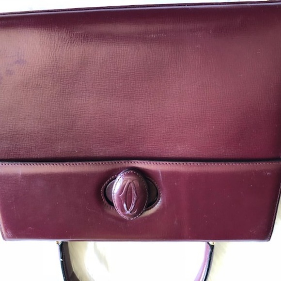 Cartier 'Must de Cartier' Burgundy Leather Satchel - Picture 7 of 8